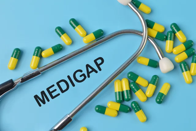 The word Medigap with medicine around it.